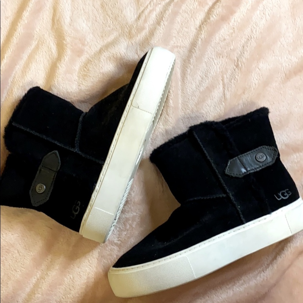 Black fur lined UGG sneaker